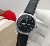 Luxury Black Analog Men Watch – Leather Strap (Carrera Style)