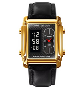 Original Skmei 1868 Boys New Style Design Famous Watch Digital Analog Mens Wrist Watches for Men Luxury Watch - Without Box - Black With Golden Case