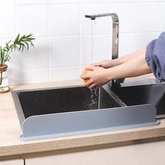 Reusable Silicone Sink Splash Guard β 14 Inch Splashproof Countertop Water Barrier With suction (Random Color)