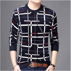 Full Sleeve Lining Screen Print T-Shirt for Boys & Men | Casual & Party Wear Summer Shirt (Size L)