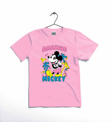 Amazing Mickey Printed T-Shirt for Kids ~ 12-18 Months (Black)