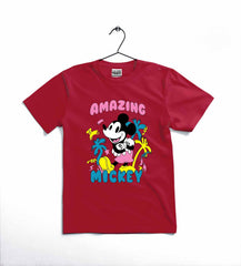 Amazing Mickey Printed T-Shirt for Kids ~ 12-18 Months (Black)