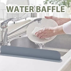 Reusable Silicone Sink Splash Guard – 14 Inch Splashproof Countertop Water Barrier With suction (Random Color)